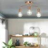 Habitat Rayner Steel LED Flush Ceiling Light - Rosegold