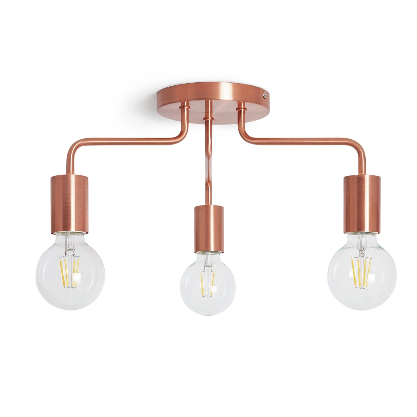 Habitat Rayner Steel LED Flush Ceiling Light - Rosegold - Image 2
