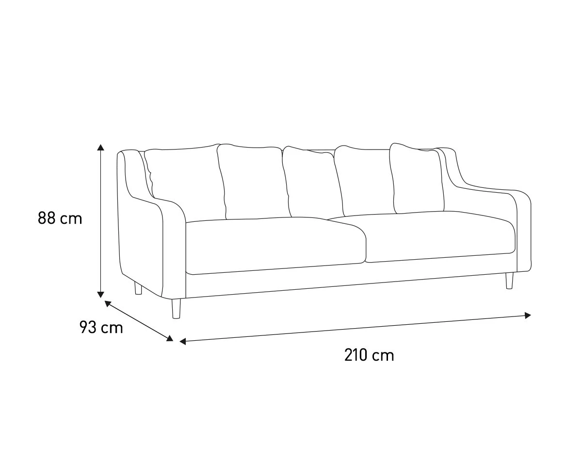 Habitat Swift Velvet 3 Seater Sofa - Moss Green - Image 3