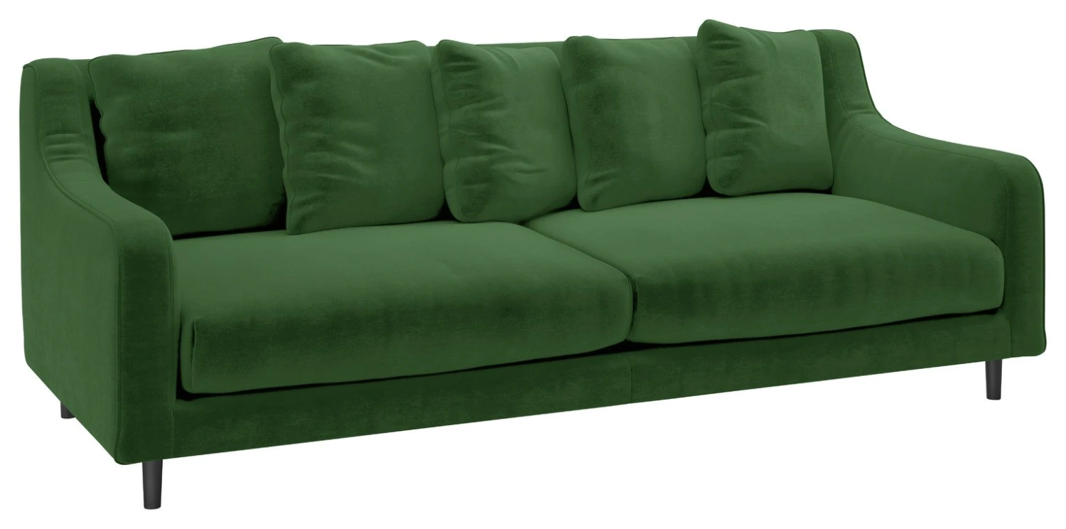Habitat Swift Velvet 3 Seater Sofa - Moss Green - Image 5