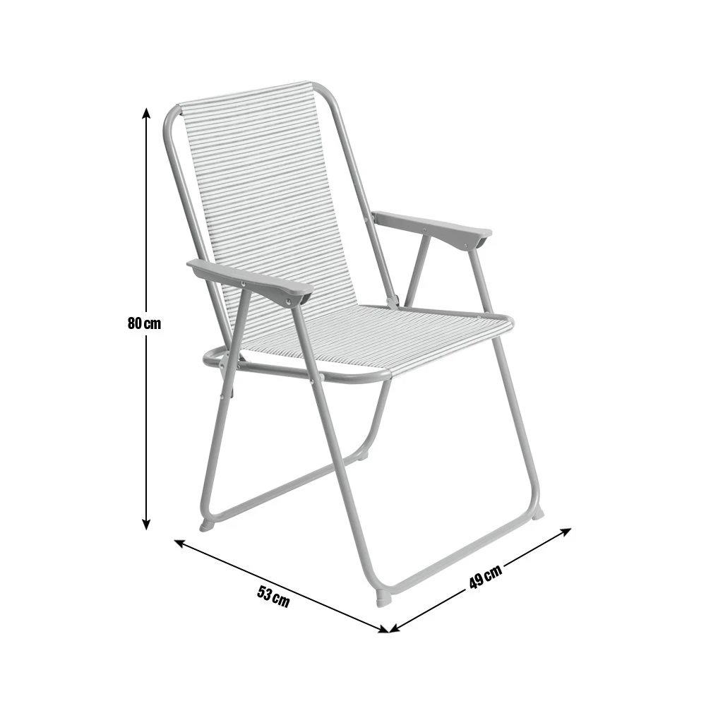 Habitat Folding Metal Garden Chair - Grey - Image 4