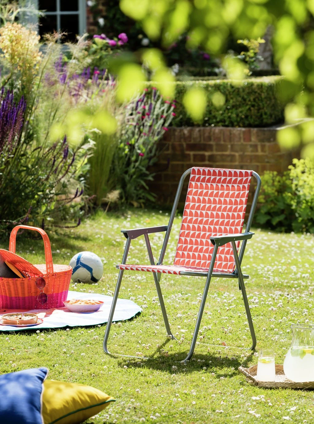 Habitat Folding Metal Garden Chair - Grey - Image 2