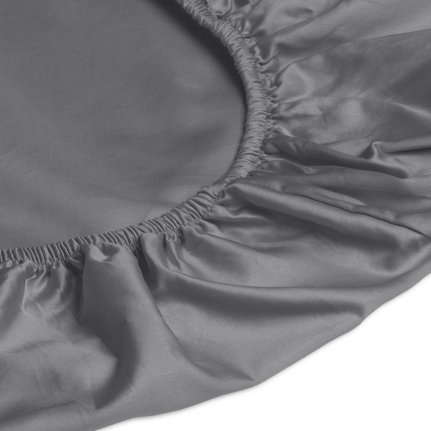 Habitat Egyptian Cotton 400TC Slate Grey Fitted Sheet-Double - Image 2