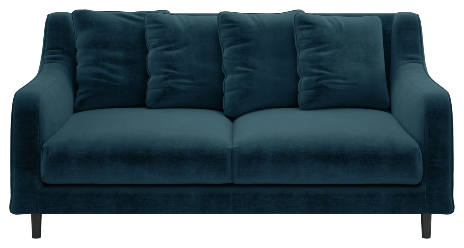 Habitat Swift Velvet 2 Seater Sofa - Blue
