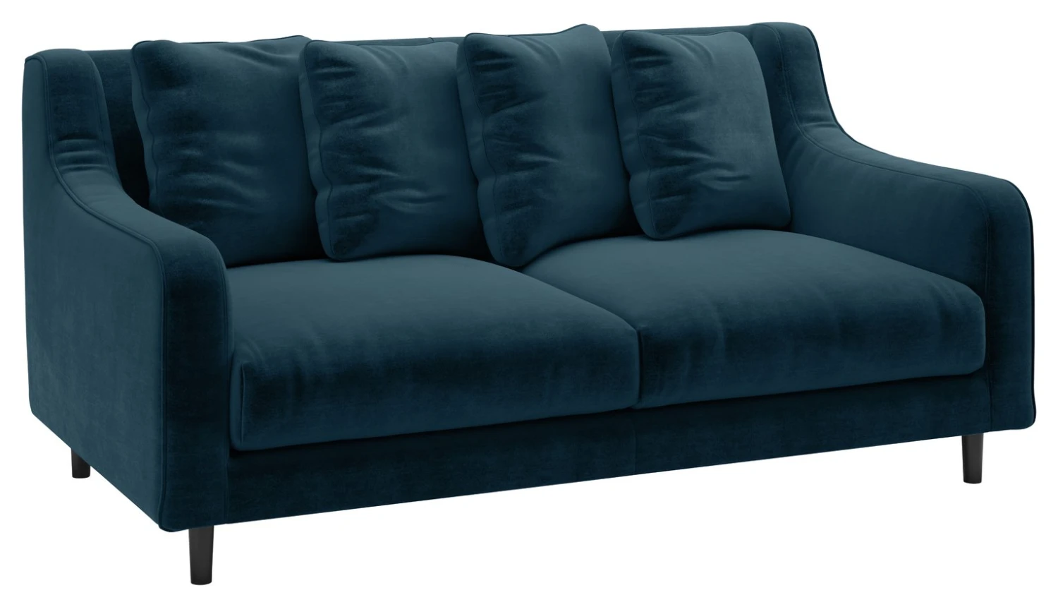 Habitat Swift Velvet 2 Seater Sofa - Blue - Image 6