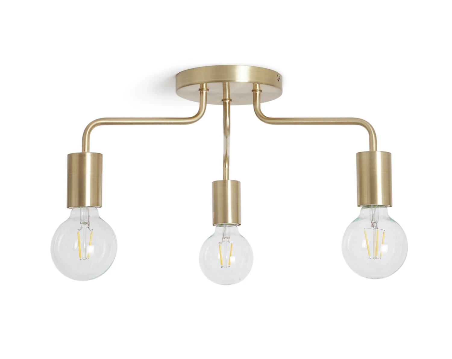 Habitat Rayner Steel 3 Light LED Flush Ceiling Light - Brass - Image 2