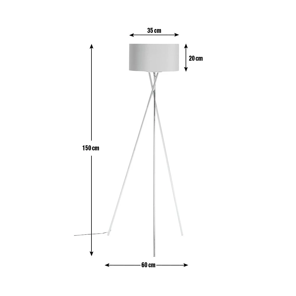 Habitat Tripod Floor Lamp - Grey And Chrome - Image 9
