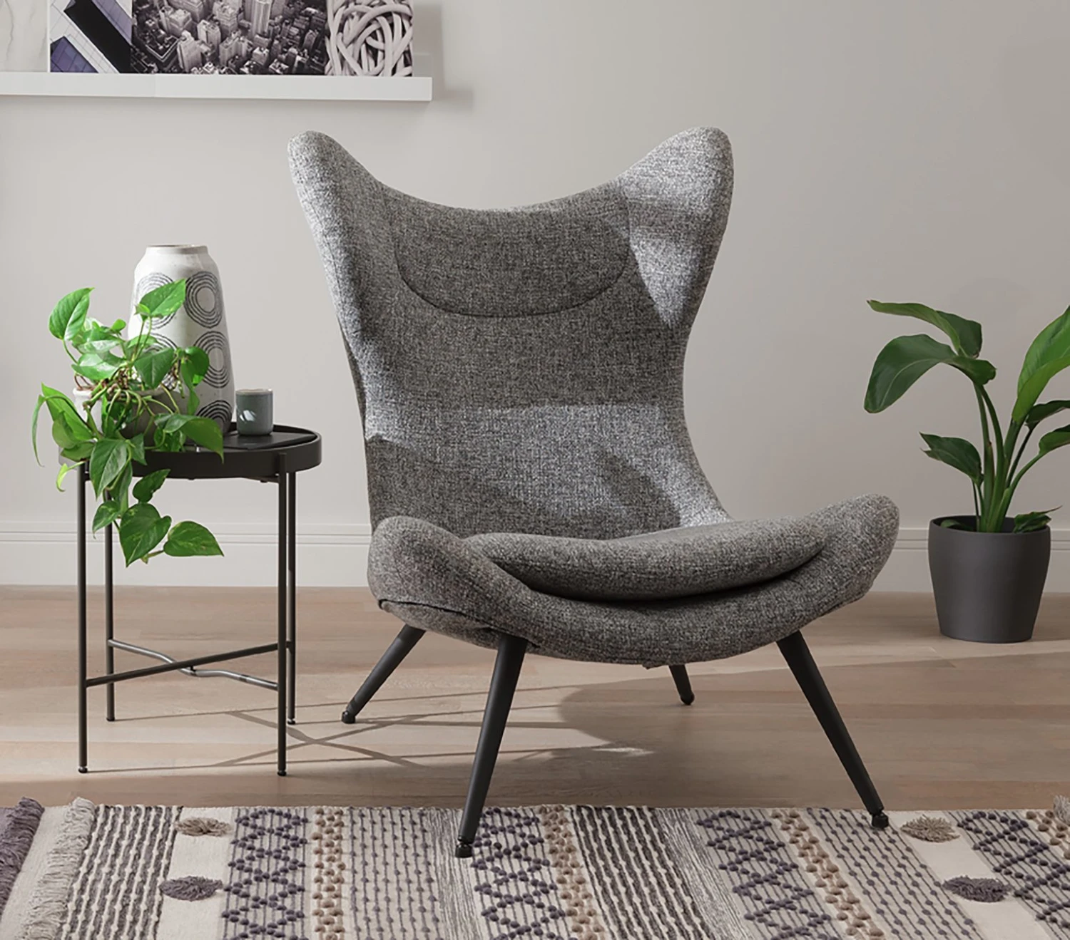 Habitat Robbie Fabric Accent Chair - Grey - Image 2