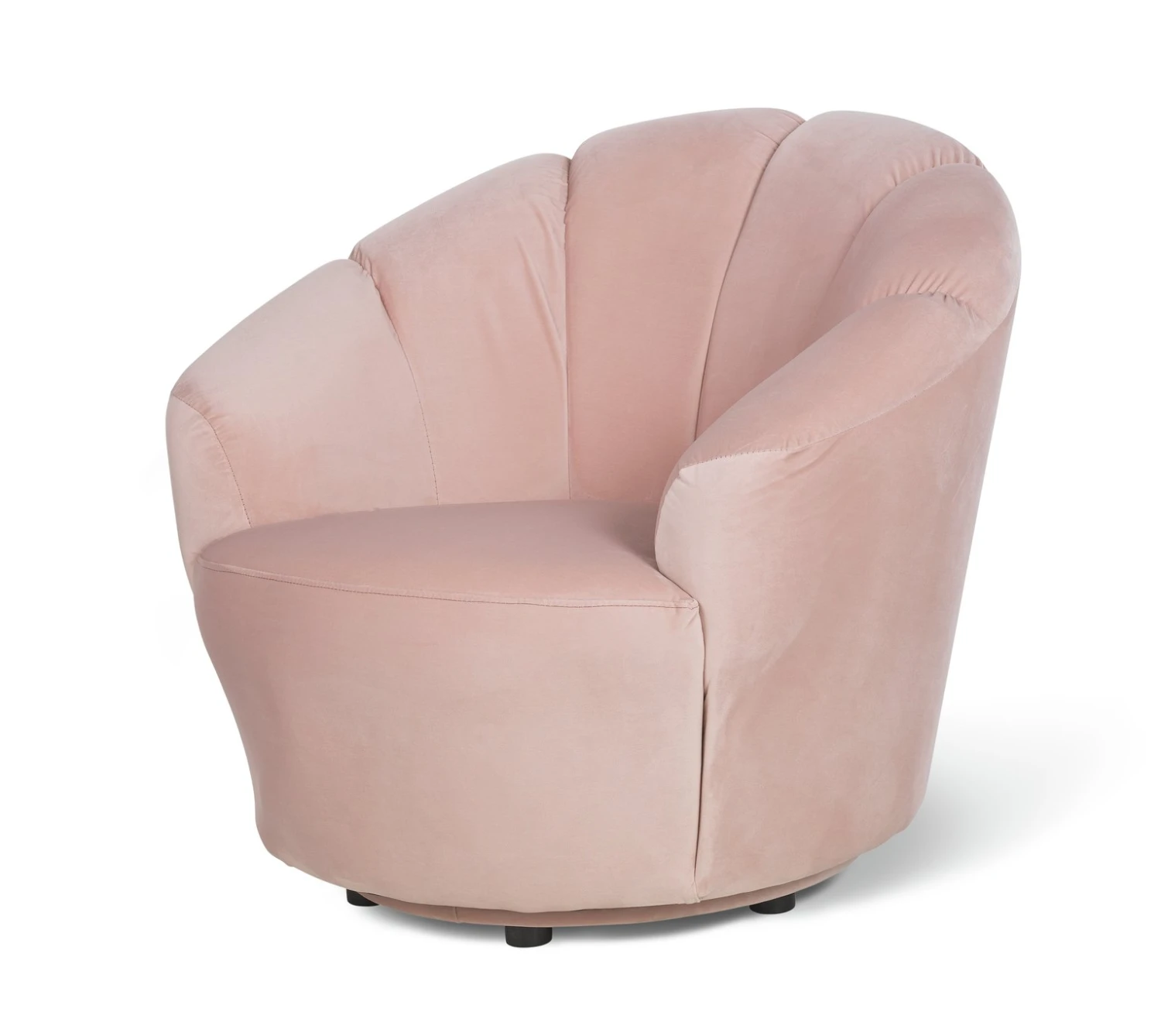 Habitat Ezra Velvet Swivel Chair - Blush Pink - Image 2