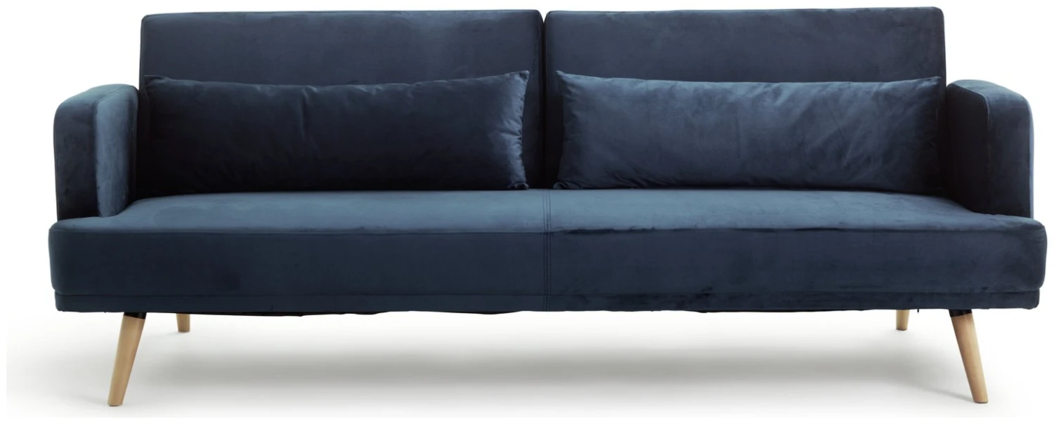 Habitat Andy 3 Seater Velvet Clic Clac Sofa Bed - Blue
