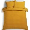 Habitat Stonewashed Cotton Plain Mustard Bedding Set -Double
