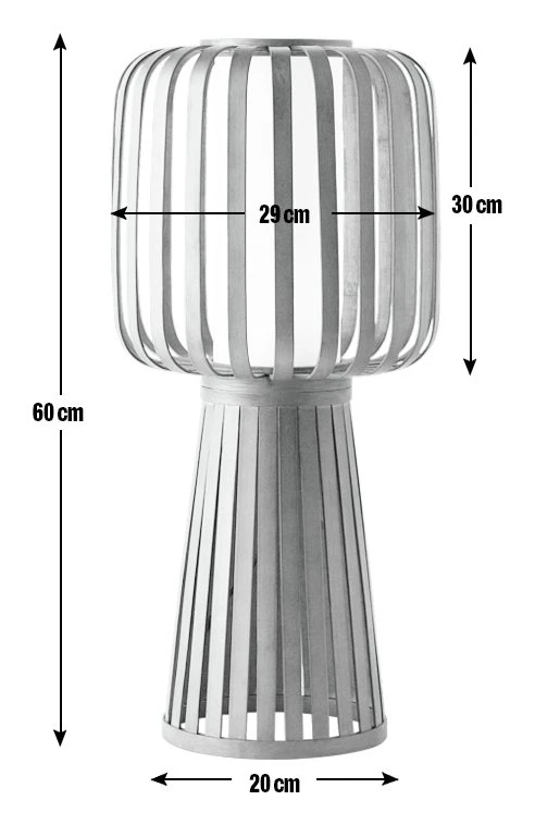 Habitat Achille Bamboo Table Lamp - Walnut & White - Image 3