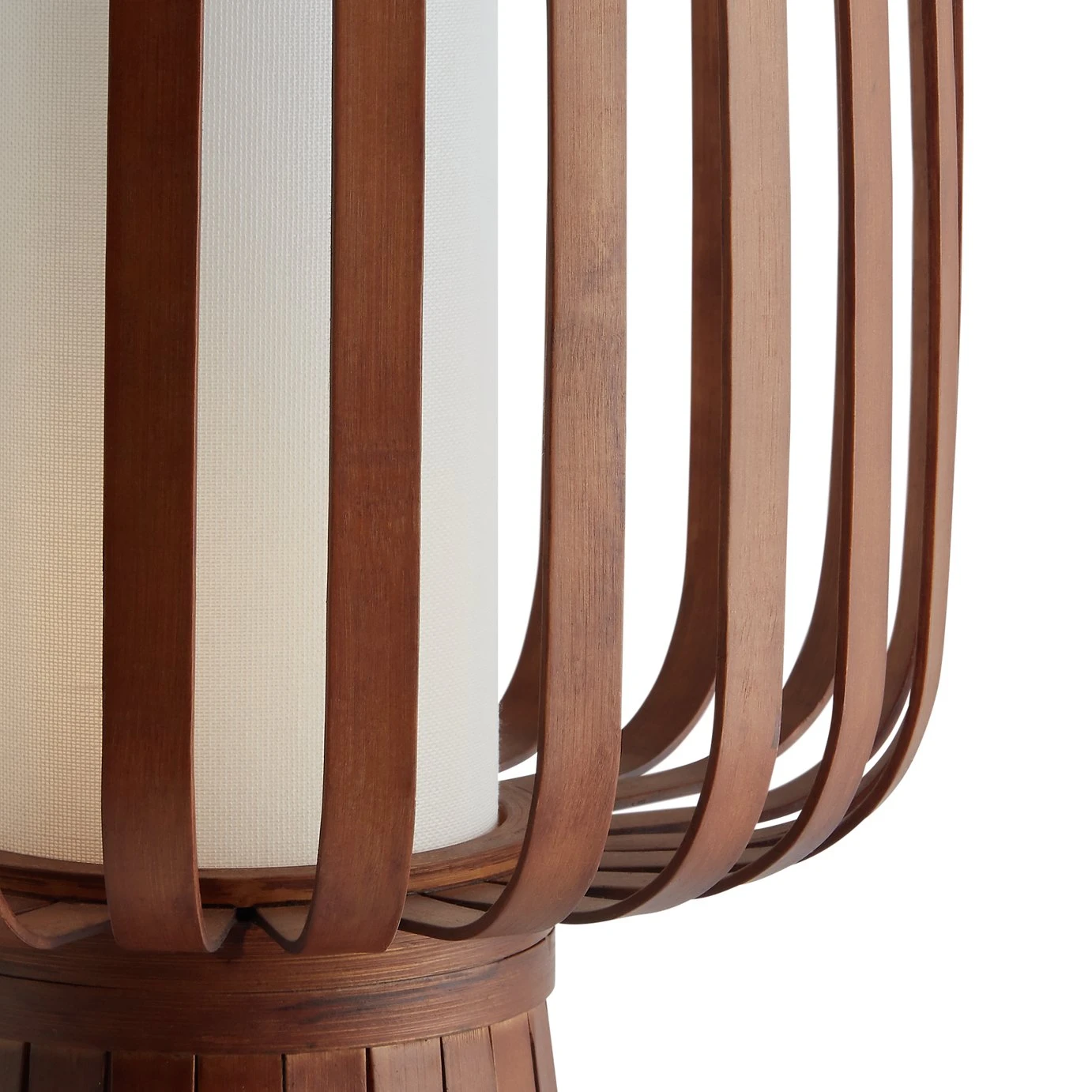 Habitat Achille Bamboo Table Lamp - Walnut & White - Image 4