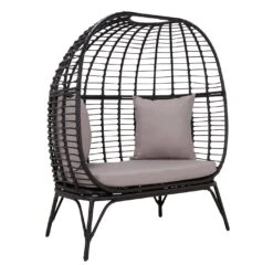 Habitat Kora 2 Seater Egg Bench - Black