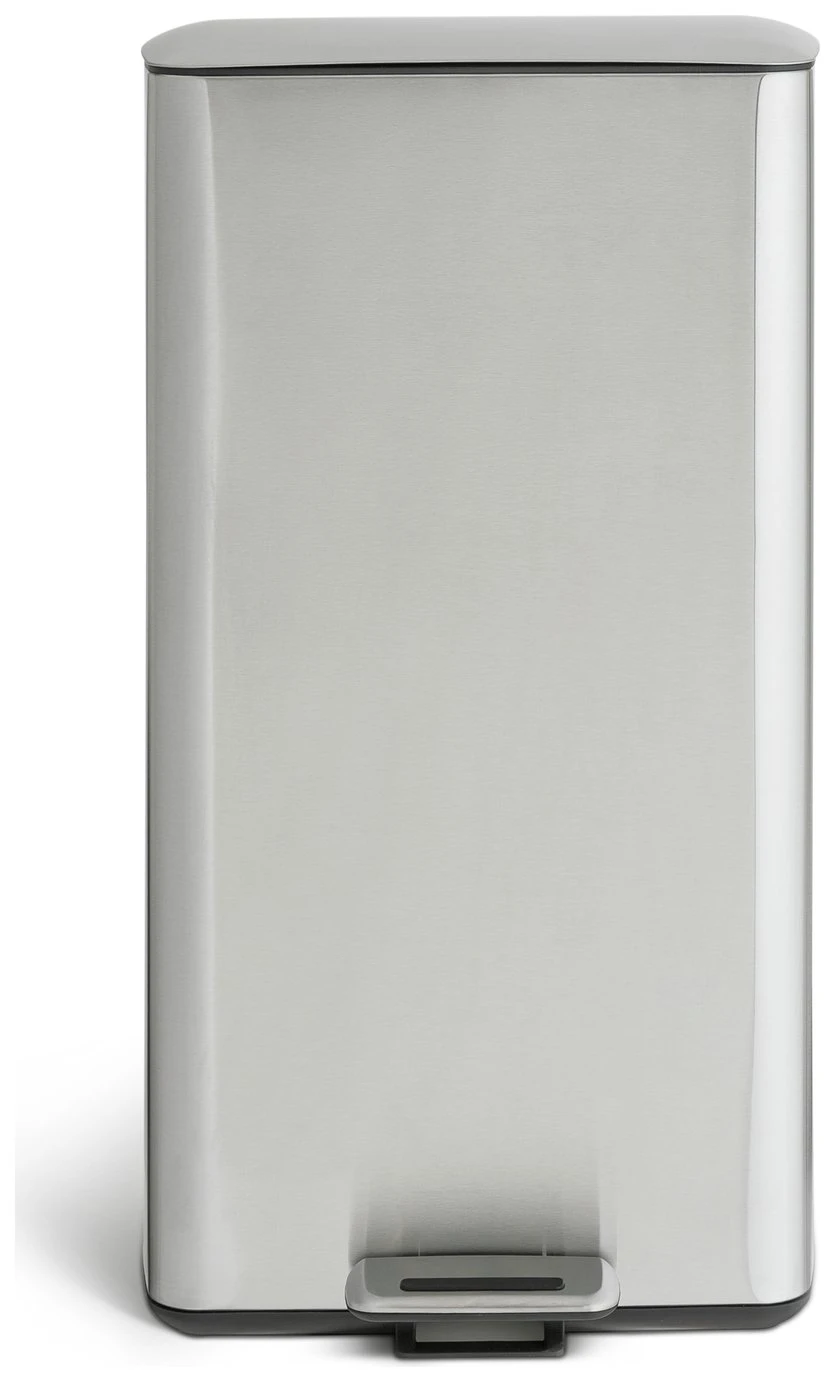 Habitat 30 Litre Modern Rectangular Bin - Silver