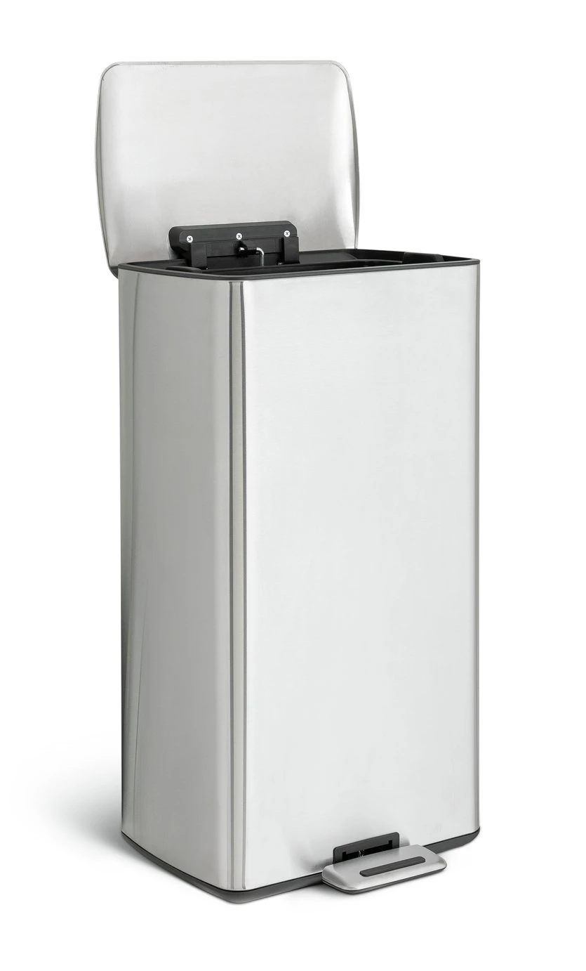 Habitat 30 Litre Modern Rectangular Bin - Silver - Image 3