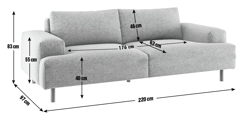 Habitat Julien Velvet 3 Seater Sofa - Grey - Image 4