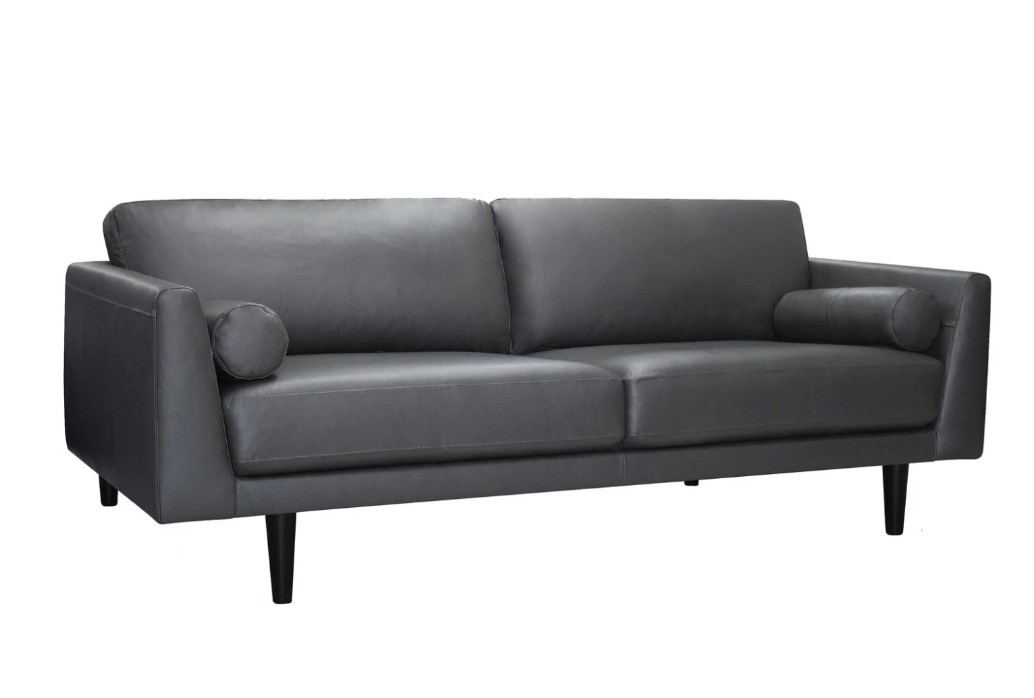 Habitat Jackson Leather 4 Seater Sofa - Grey - Image 5