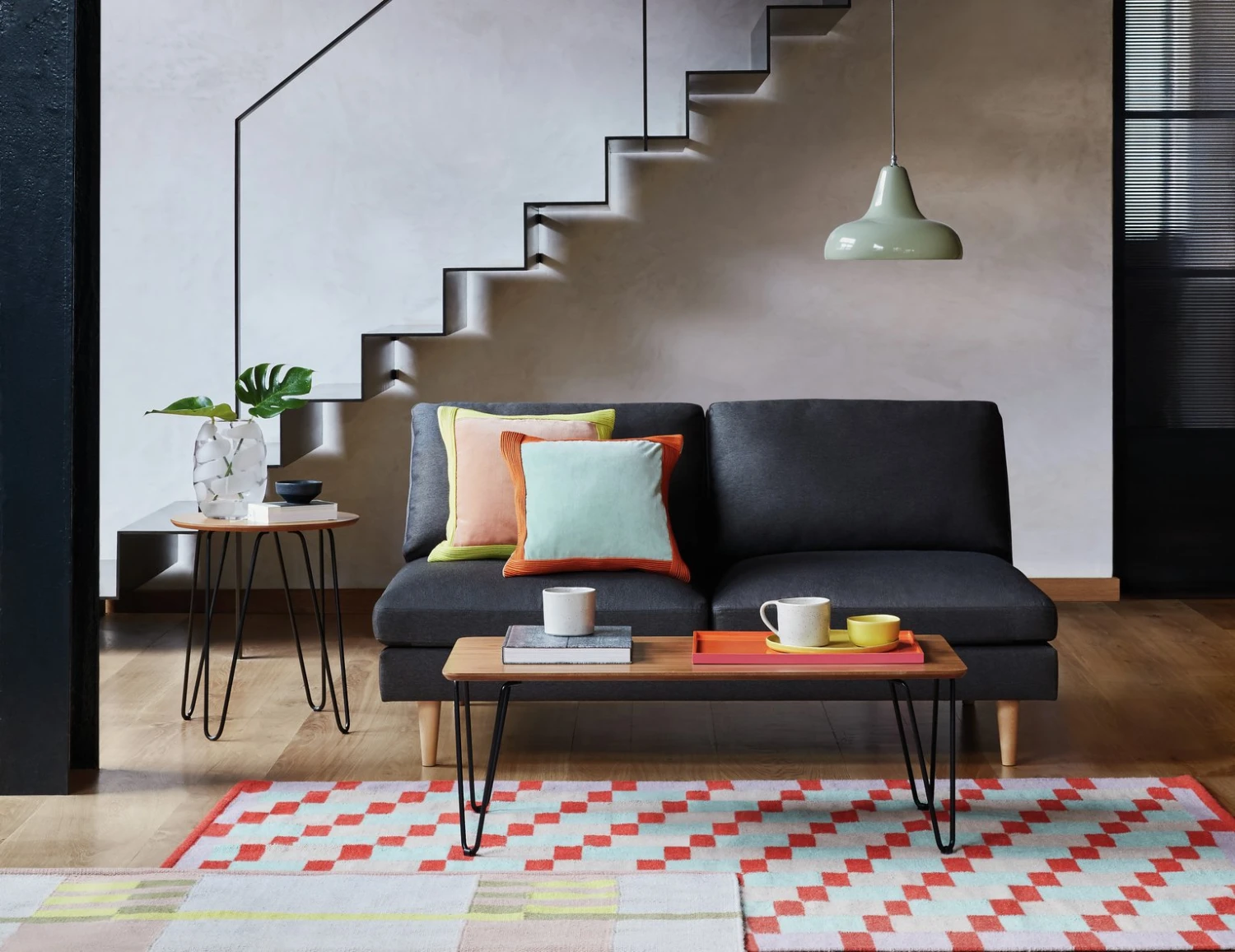 Habitat Teo Velvet 2 Seater Sofa - Orange - Image 2