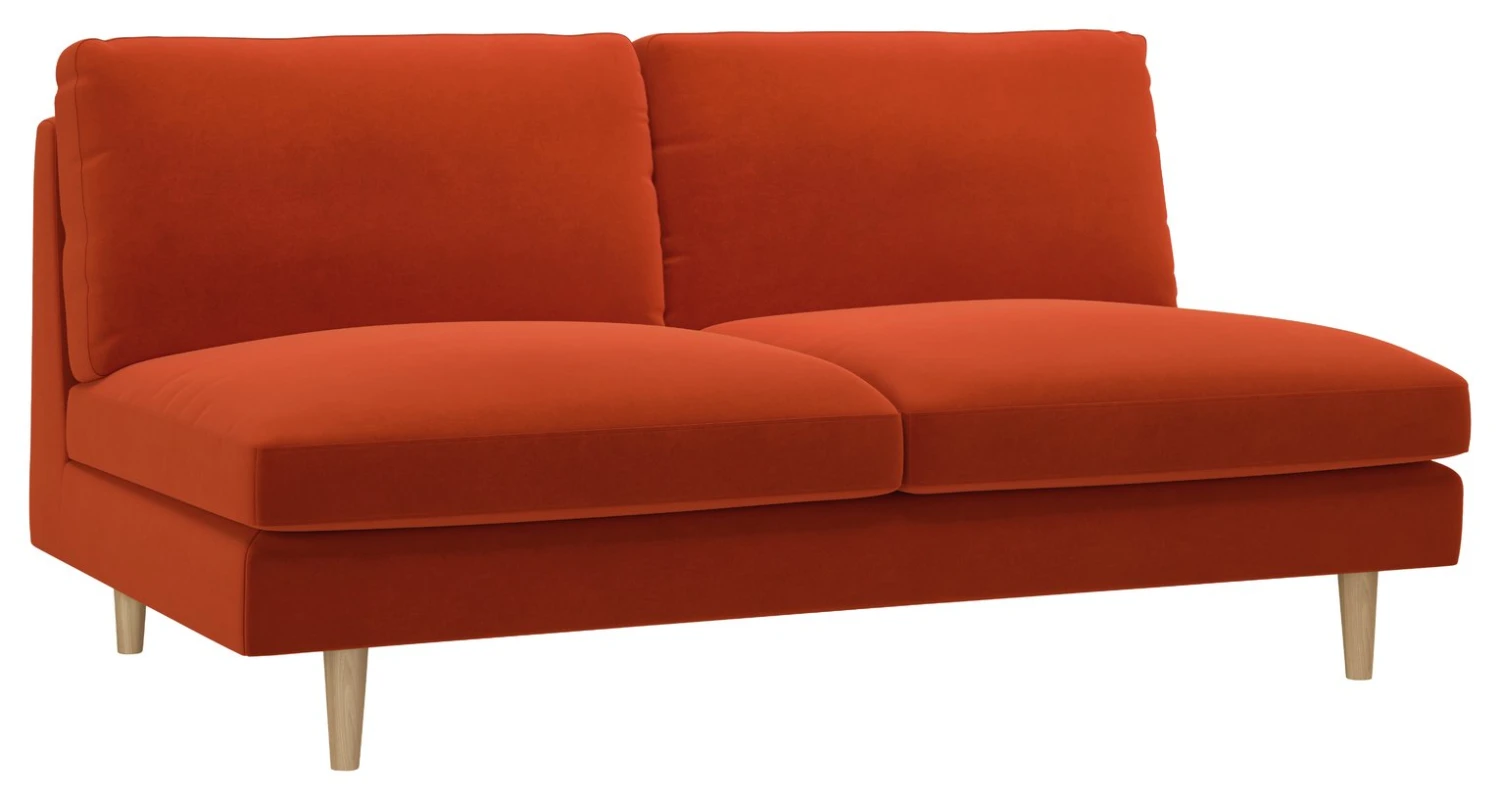 Habitat Teo Velvet 2 Seater Sofa - Orange - Image 7