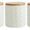 Habitat Set Of 3 Food Storage Heart Canisters