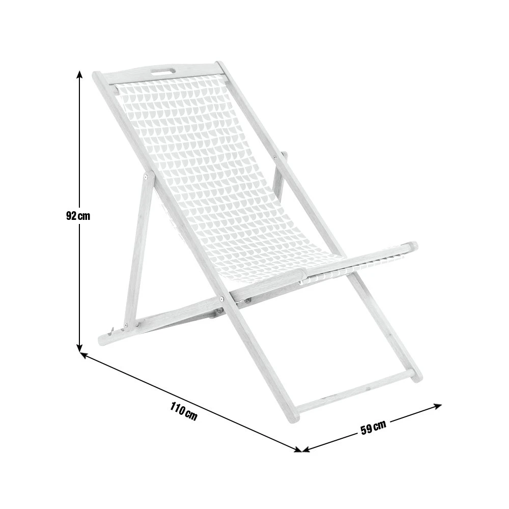 Habitat Folding Wooden Garden Deck Chair - Grey - Image 4
