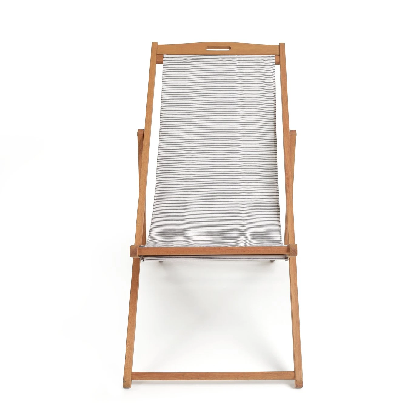 Habitat Folding Wooden Garden Deck Chair - Grey - Image 5