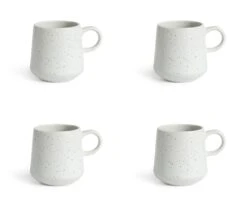 Habitat Addison Set Of 4 Speckled Mugs - White