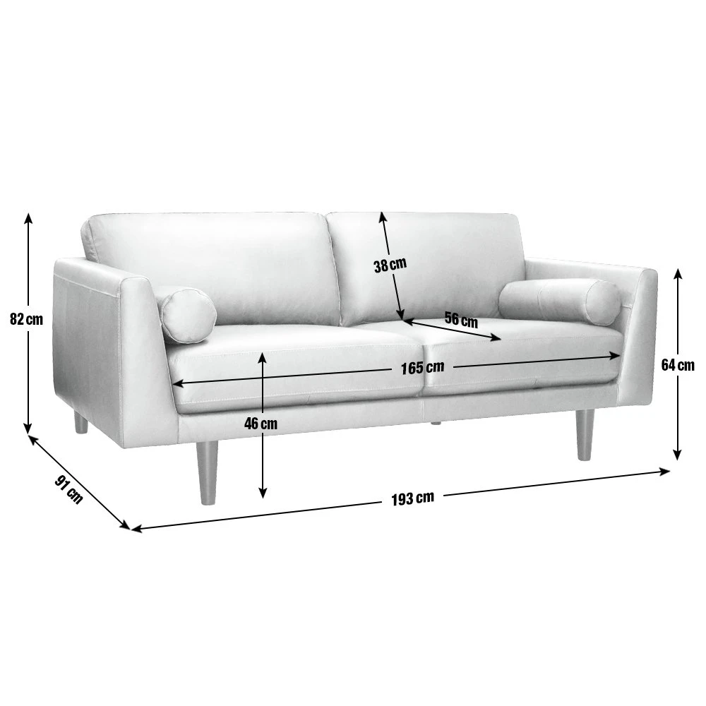 Habitat Jackson Leather 3 Seater Sofa - Tan - Image 4