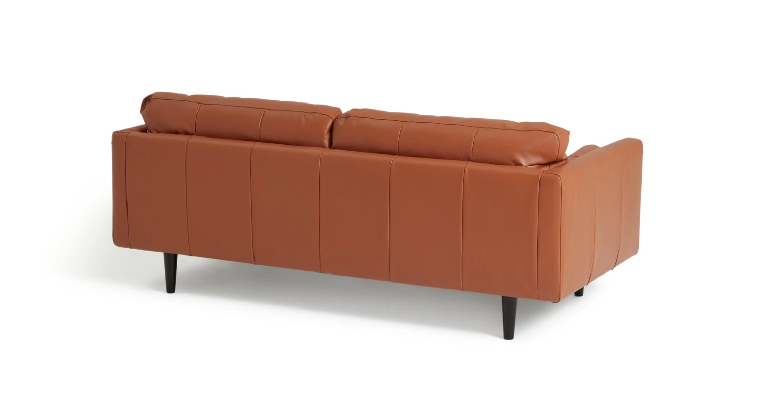 Habitat Jackson Leather 3 Seater Sofa - Tan - Image 7