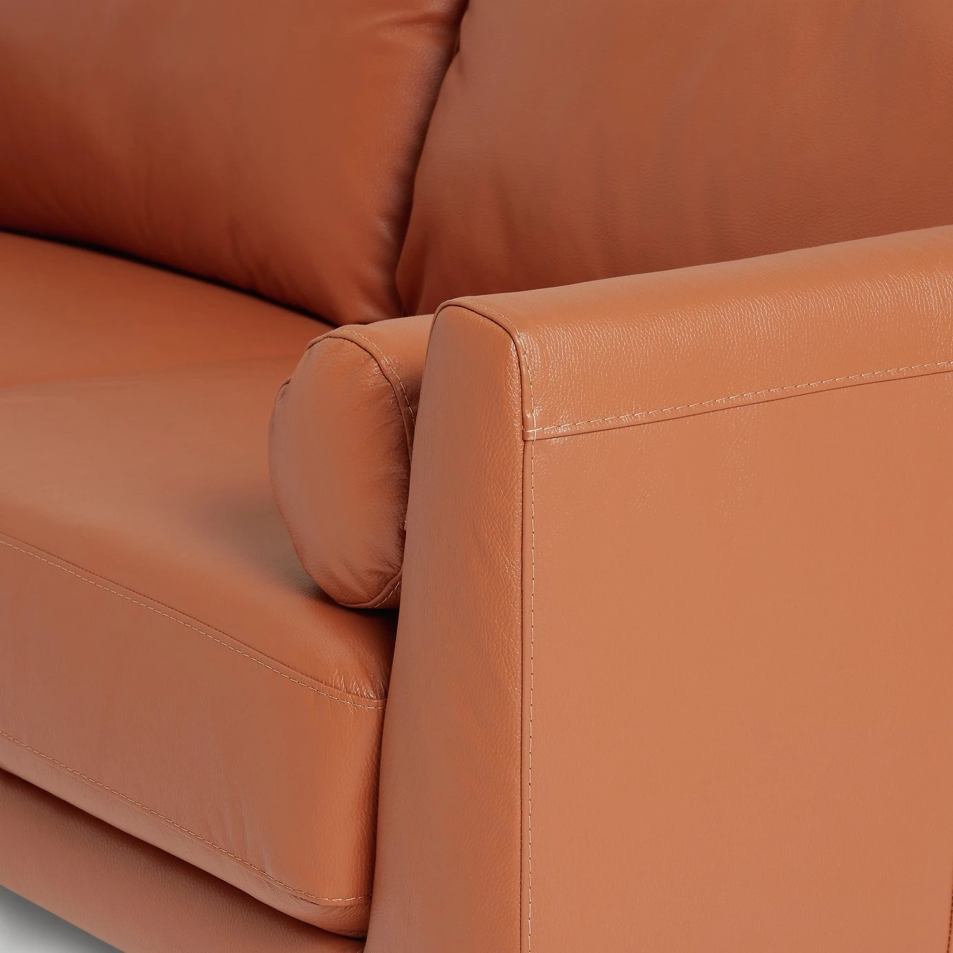 Habitat Jackson Leather 3 Seater Sofa - Tan - Image 9