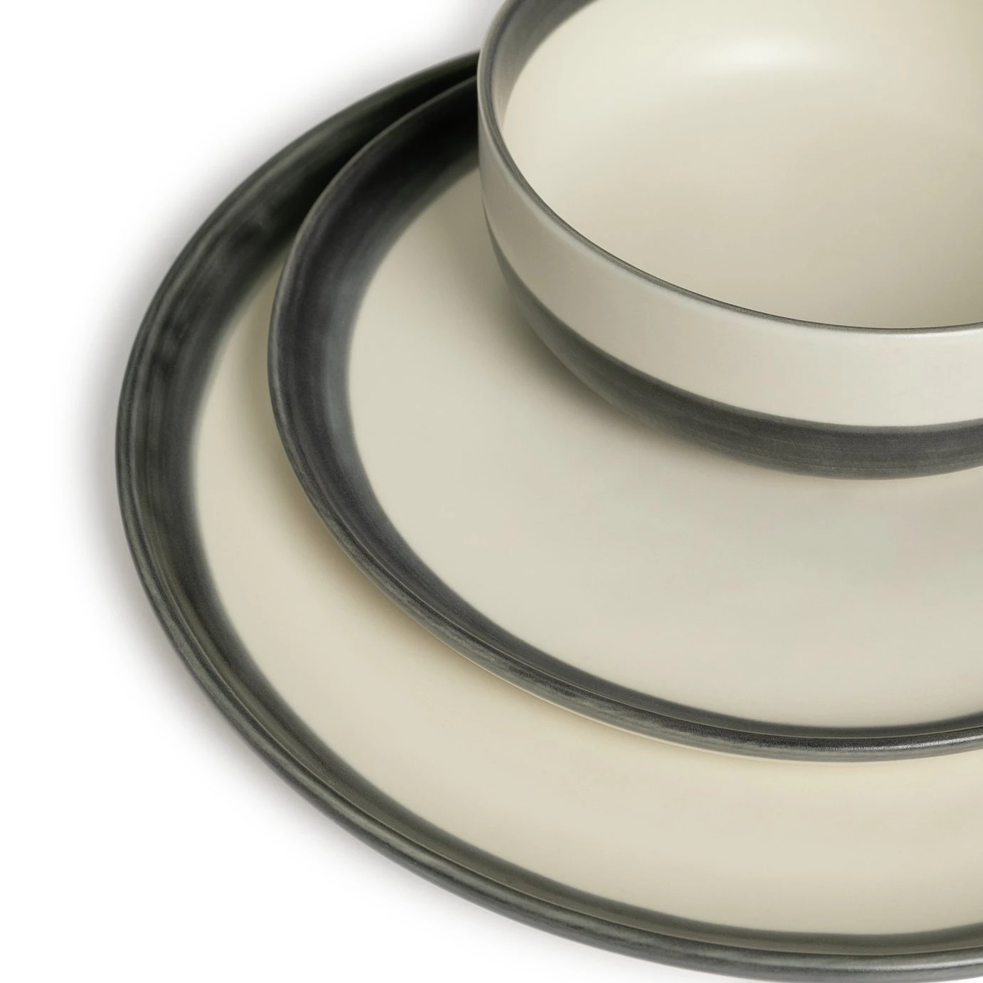 Habitat Stripe 12 Piece Stoneware Dinner Set - Multicoloured - Image 7
