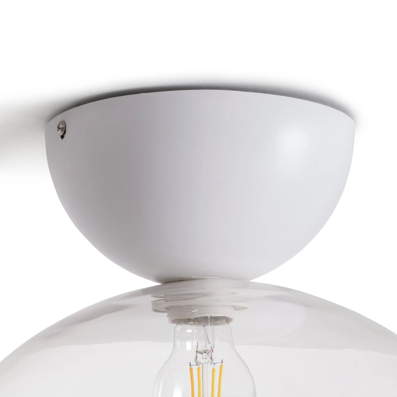 Habitat Diablo Glass Flush To Ceiling Light - White - Image 4