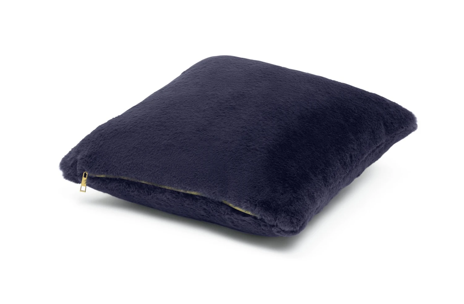 Habitat Plain Faux Fur Cushion - Navy - 43x43cm - Image 3
