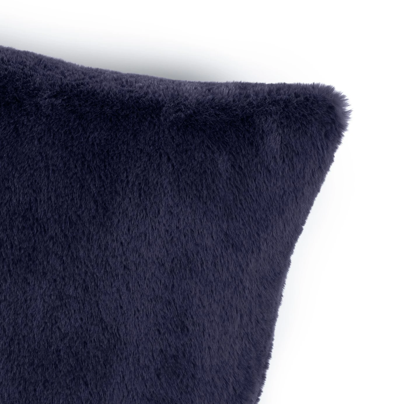 Habitat Plain Faux Fur Cushion - Navy - 43x43cm - Image 5