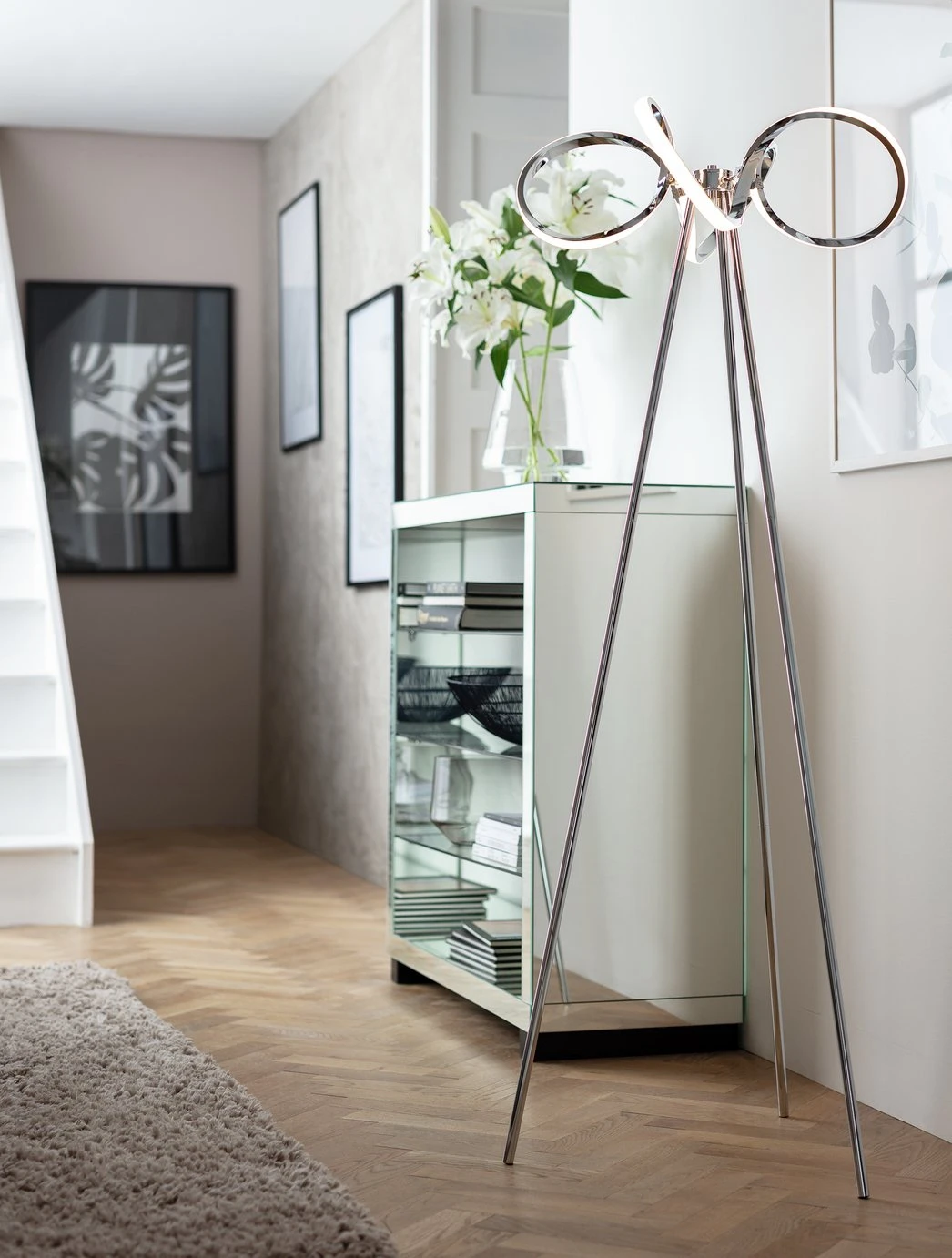 Habitat Spiral LED Tripod Floor Lamp - Chrome - Image 2