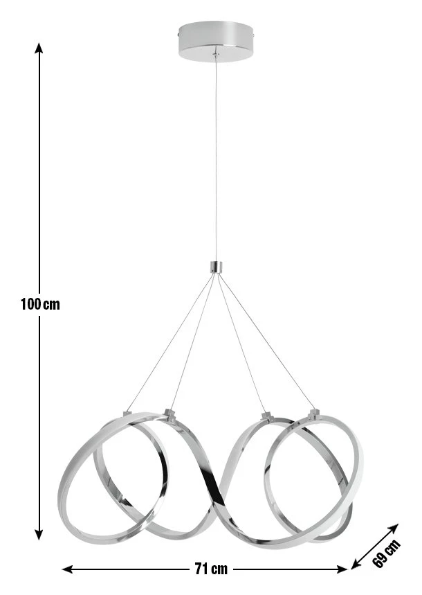 Habitat Spiral Metal LED Pendant Light - Chrome - Image 3