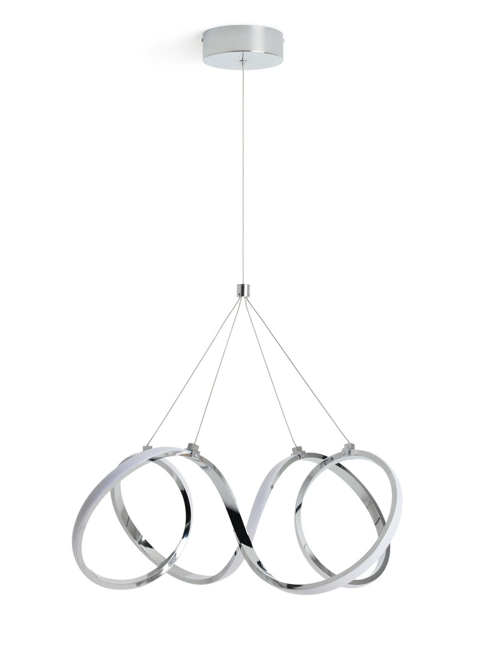 Habitat Spiral Metal LED Pendant Light - Chrome - Image 2