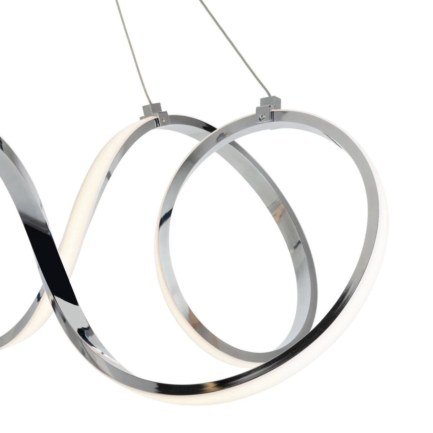 Habitat Spiral Metal LED Pendant Light - Chrome - Image 4