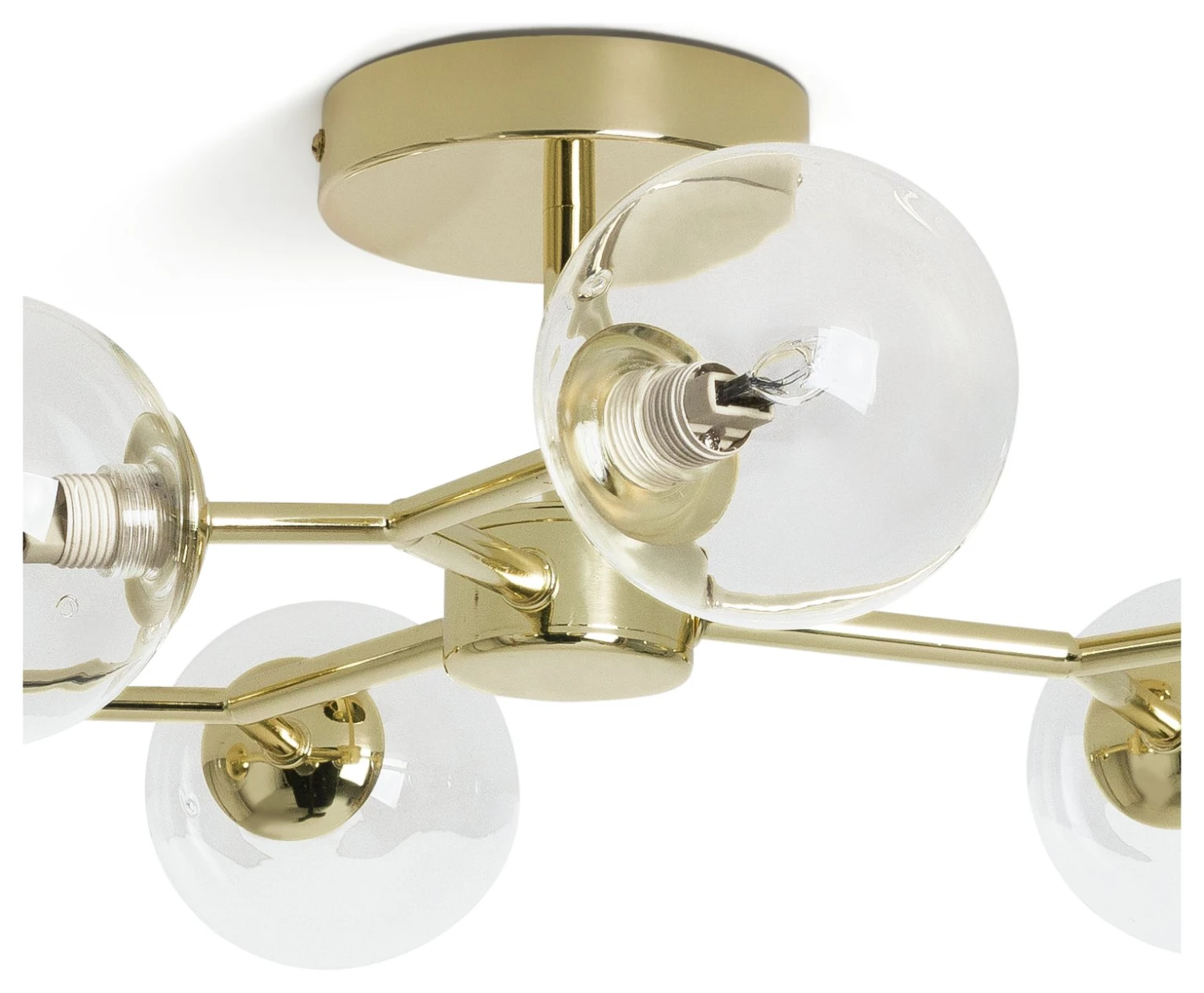 Habitat Molecular 6 Light Metal Flush Ceiling Light - Brass - Image 5