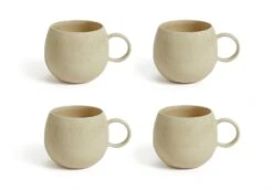 Habitat Evora Set Of 4 Stoneware Mugs - Natural