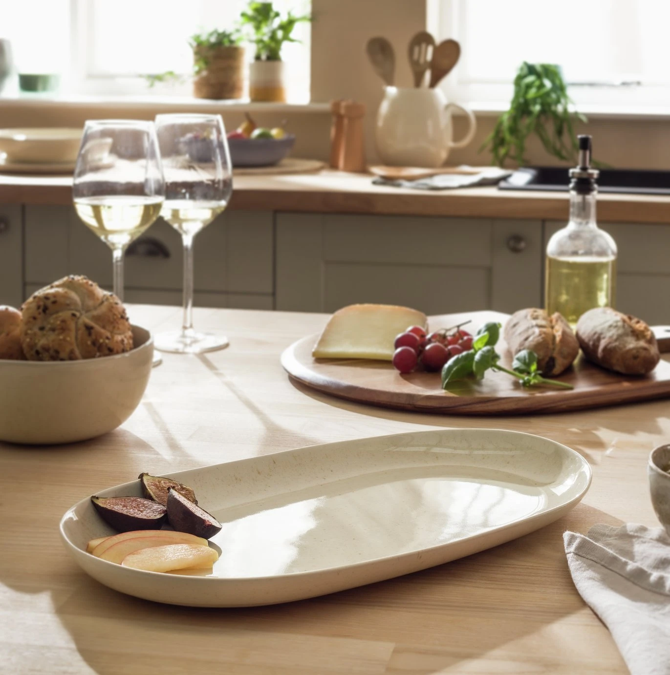 Habitat Evora Stoneware Serving Platter - Natural - Image 2