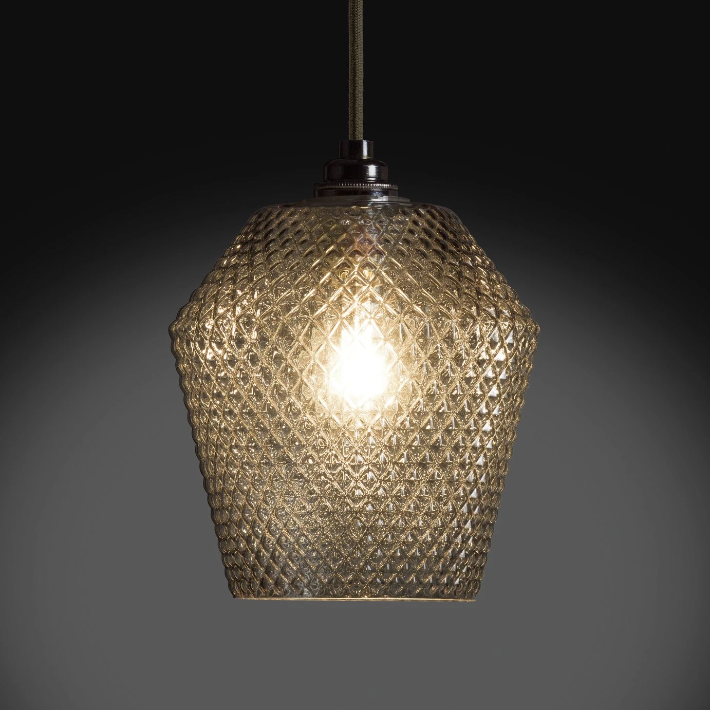 Habitat Nubia Faceted Glass Shade - Smoke Grey - Image 2