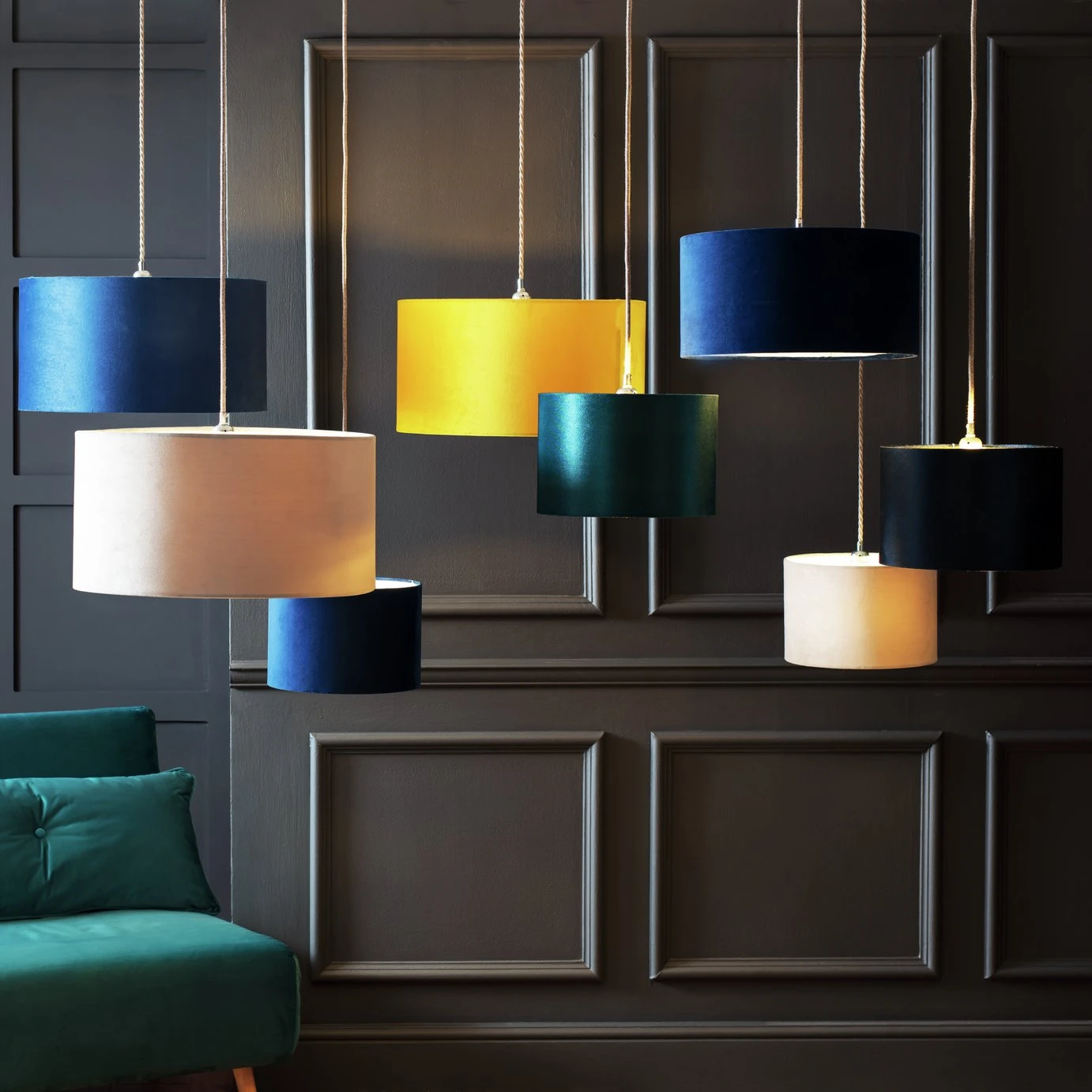 Habitat 49cm Velvet Shade - Saffron - Image 8