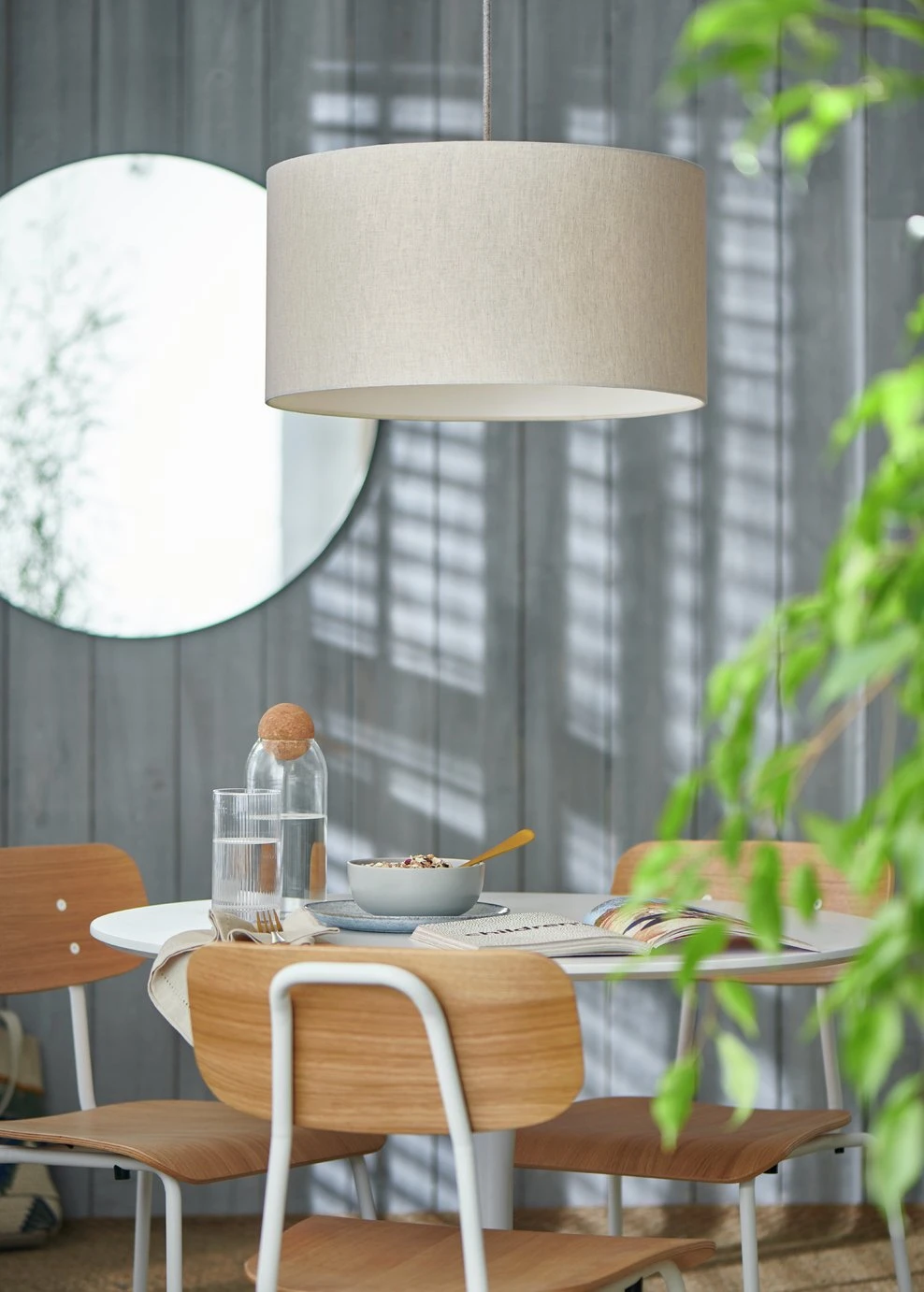 Habitat 49cm Linen Drum Shade - Oatmeal - Image 5