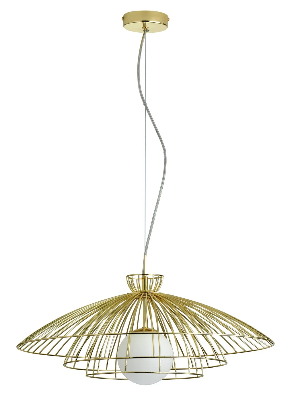 Habitat Kiso Opal 3 Tier Pendant Shade - Brass
