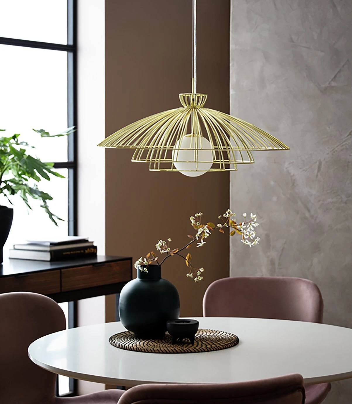 Habitat Kiso Opal 3 Tier Pendant Shade - Brass - Image 6
