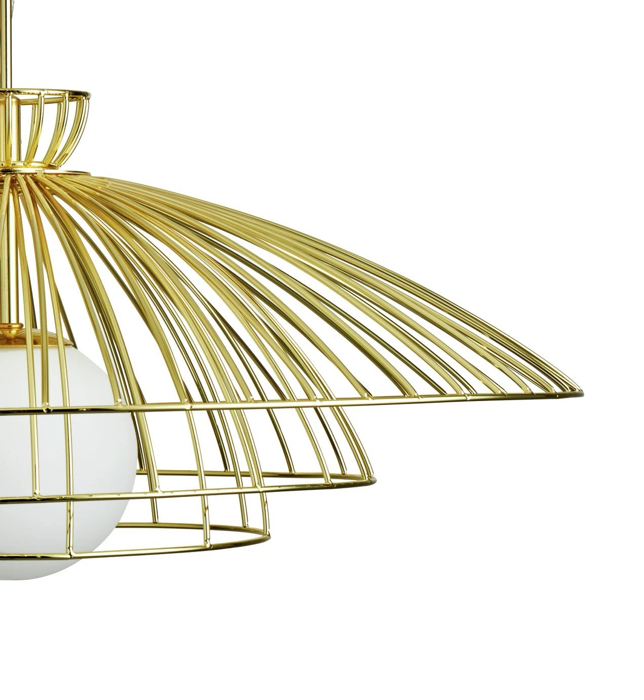 Habitat Kiso Opal 3 Tier Pendant Shade - Brass - Image 4