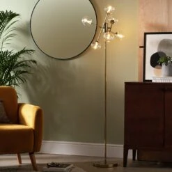 Habitat Glam 6 Light Glass Floor Lamp – Gold