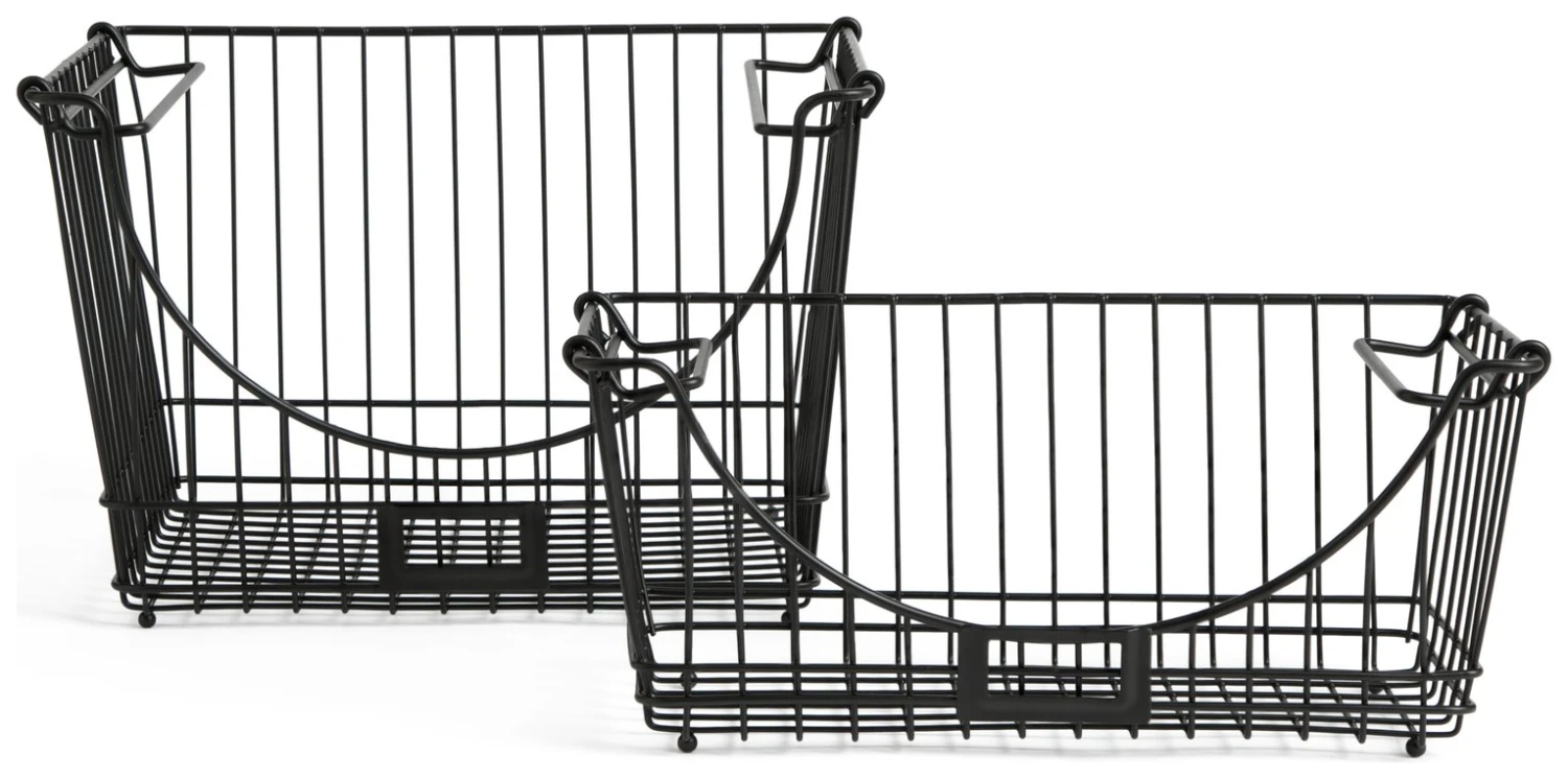 Habitat Pack Of 2 Storage Basket With Label Slot - Black